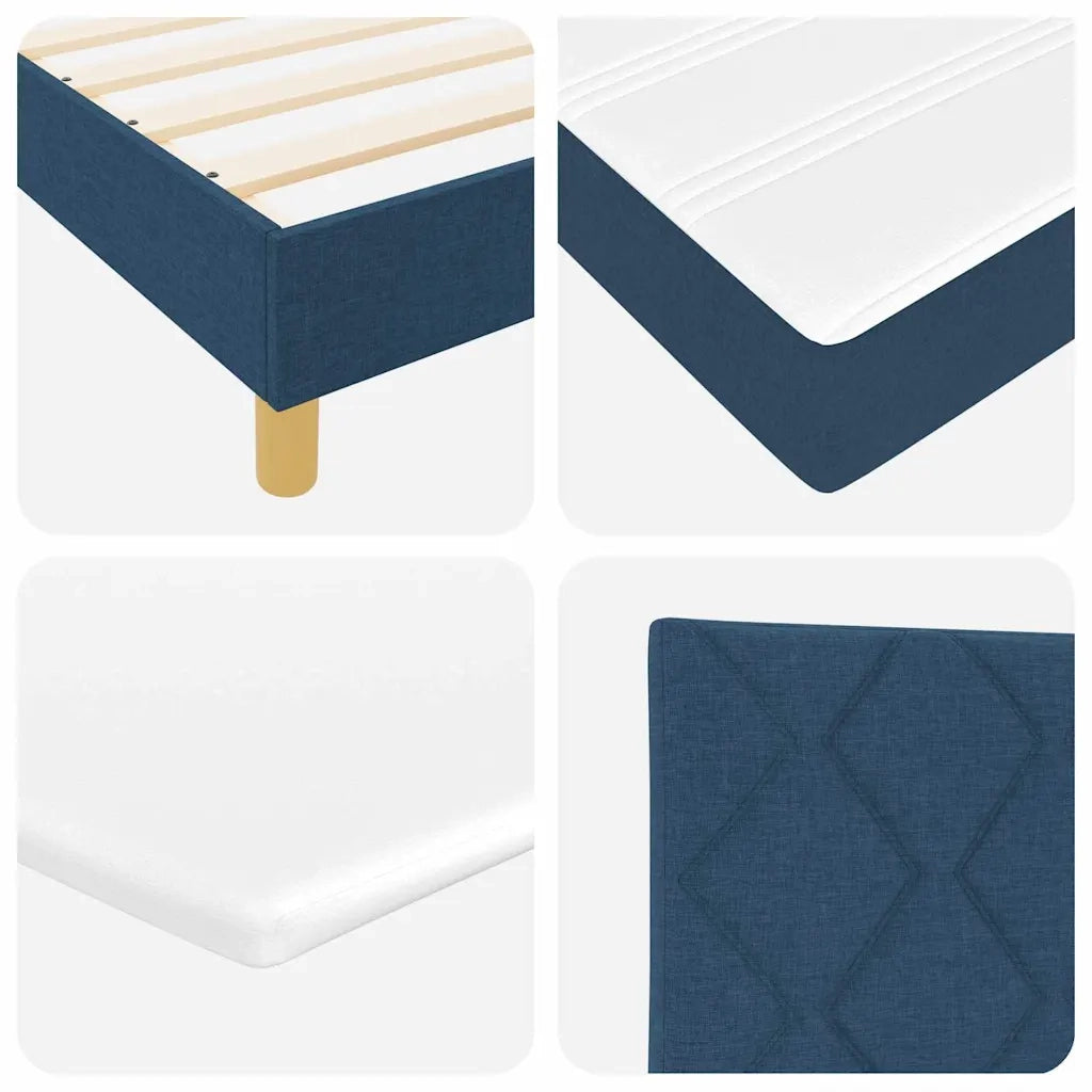 Letto a molle con testiera Blu 180 x 200 cm Tessuto 3340296