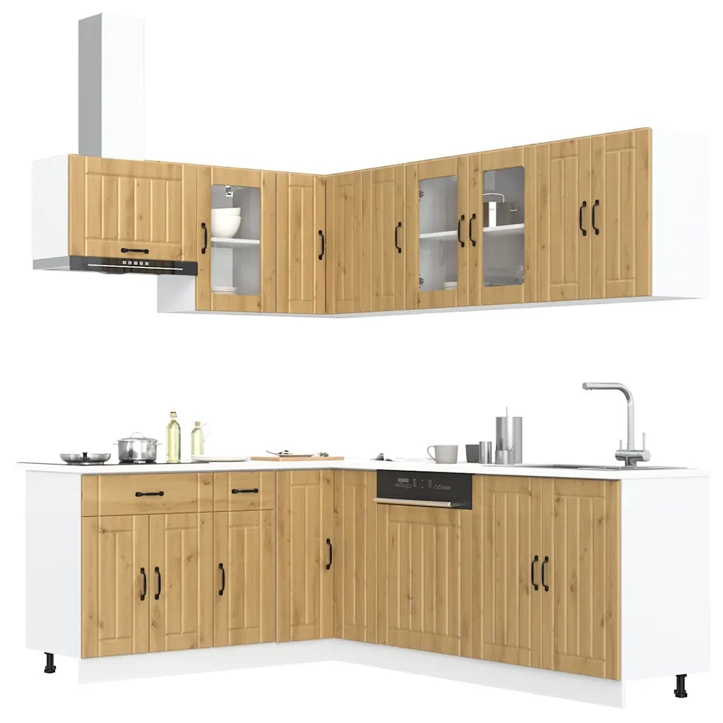 Set Mobili da Cucina 11 pz Lucca Rovere Artigianale Truciolato 3314900