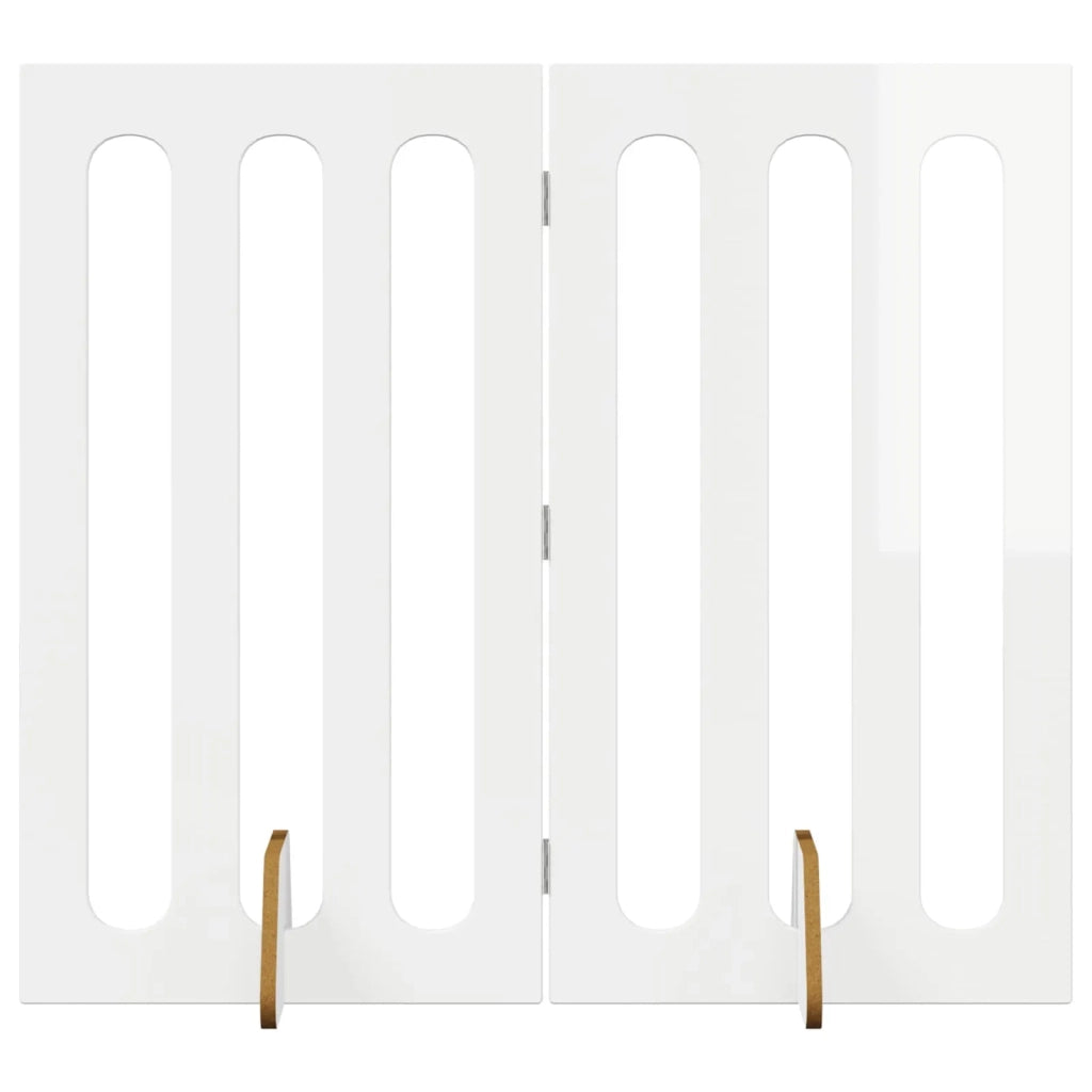 Recinto pieghevole per animali 2 pcs Bianco Lucido 8005979
