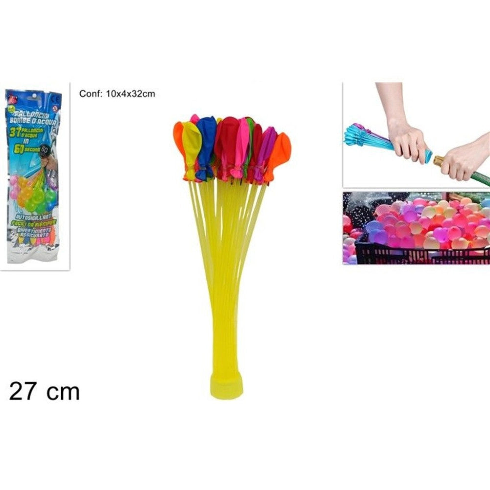Trade Shop - Palloncini Ad Acqua Con Attacco Rapido 27 Cm Set Colorato Riempimento Veloce Estate Bambini -
