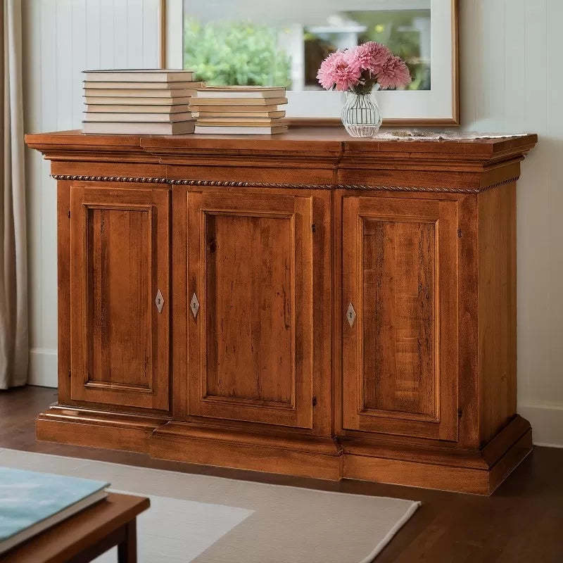 Credenza 3 porte corpo avanzato legno noce arte povera 175x52x110 (603) - Mobili 2G