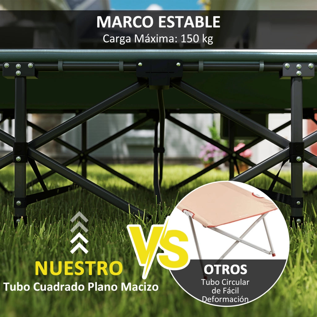 Letto da campeggio pieghevole con cuscino e testiera ¨C zephmum ¨C 187x67x37 cm grigio