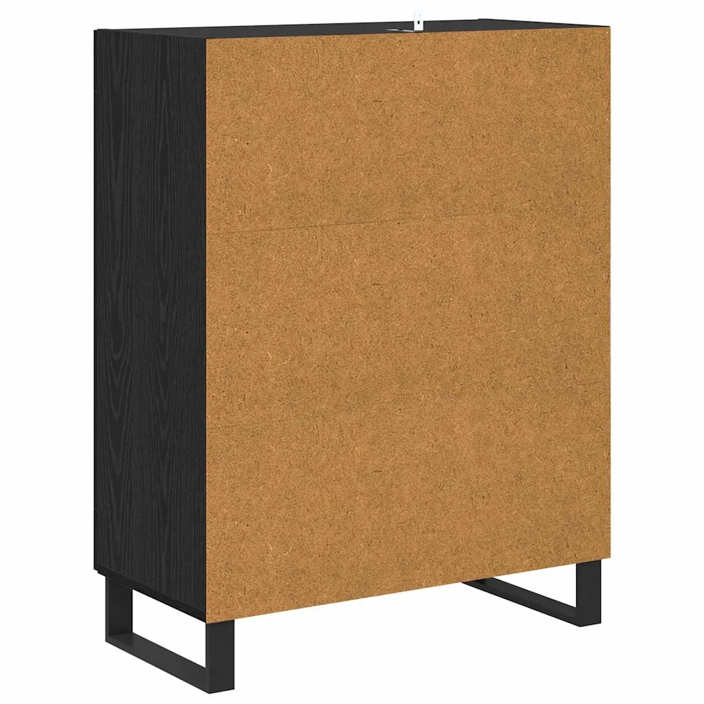 Credenza | Madia | Buffet da pranzo | Armadio da pranzo Rovere Nero 69,5 x 34 x 90 cm Legno multistrato