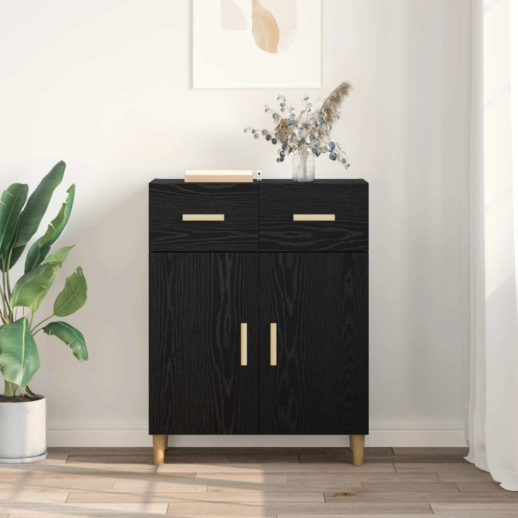 Credenza Rovere nero 34 x 69.5 x 89 cm Legno multistrato