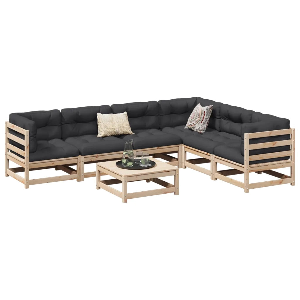 Set Divani da Giardino 7 pz in Legno Massello di Pino 3299463