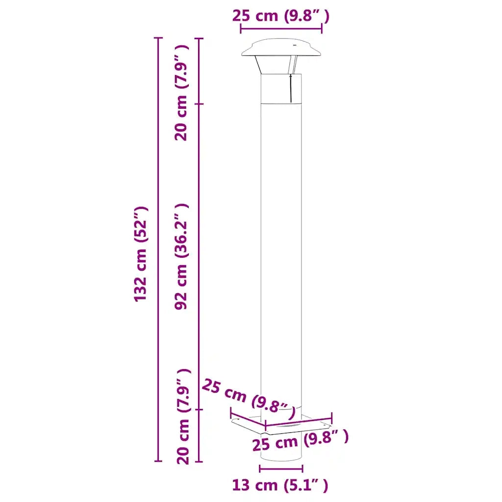Estensione Camino Argento 25 x 25 x 132 cm Acciaio inossidabile CFW7578343