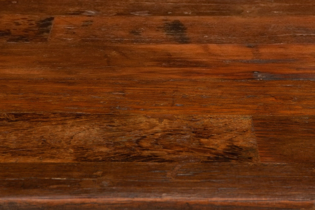 Biscottini Tavolo con base in ferro e piano in legno massello riciclato di rovere