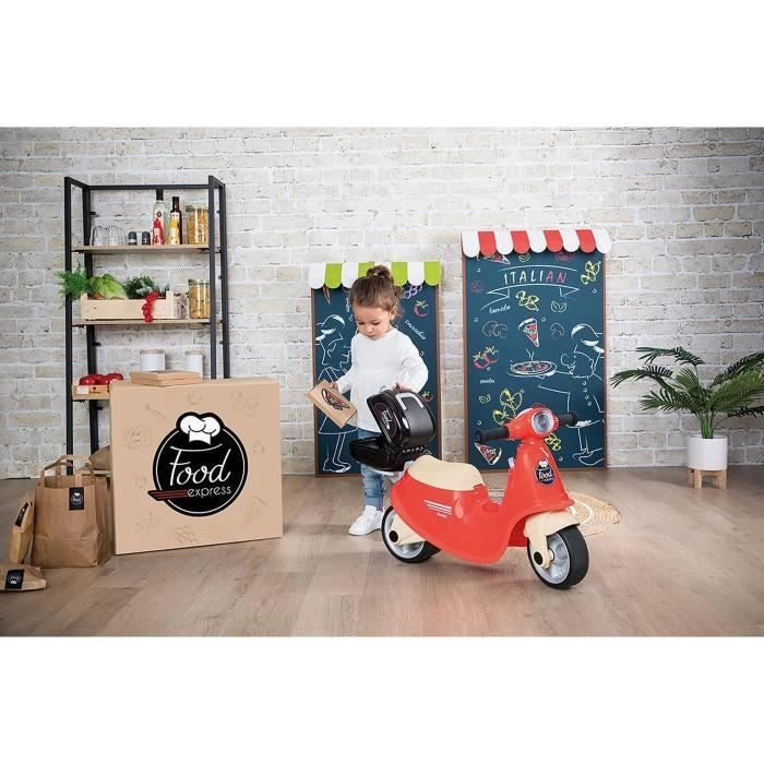 Smoby - Porta Monopattino Food Express - Per Bambini Da 18 Mesi - Ruote Silenzioso - Portapacchi - Custodia Rimovibile