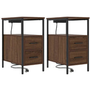 Set di 2 Comodini | Armadio da Notte | Mobiletto da notte Rovere Marrone 30 x 48 x 61 cm
