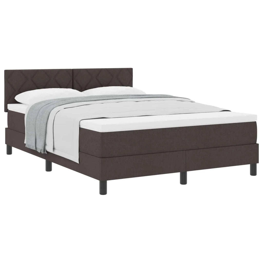 Letto a molle con materasso Marrone Scuro 140 x 200 cm Tessuto 3338772