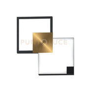 MEDEA-64 OS Lampada da parete 64cm led struttura nera e ottone spazzolato in metallo diffusore acrilico satinato, 72W, 3000K, 4680L
