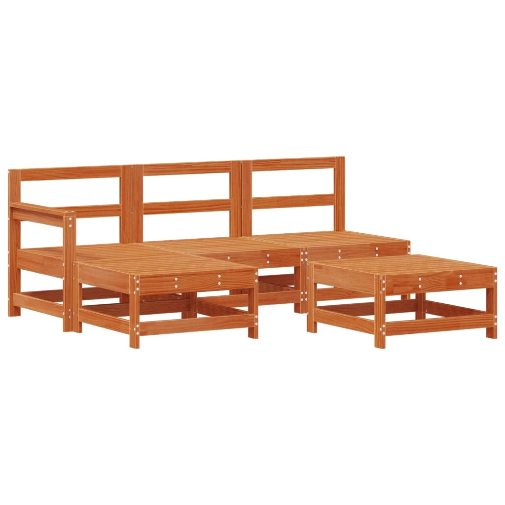 Set Lounge da Giardino 5 pcs Marrone Cerato