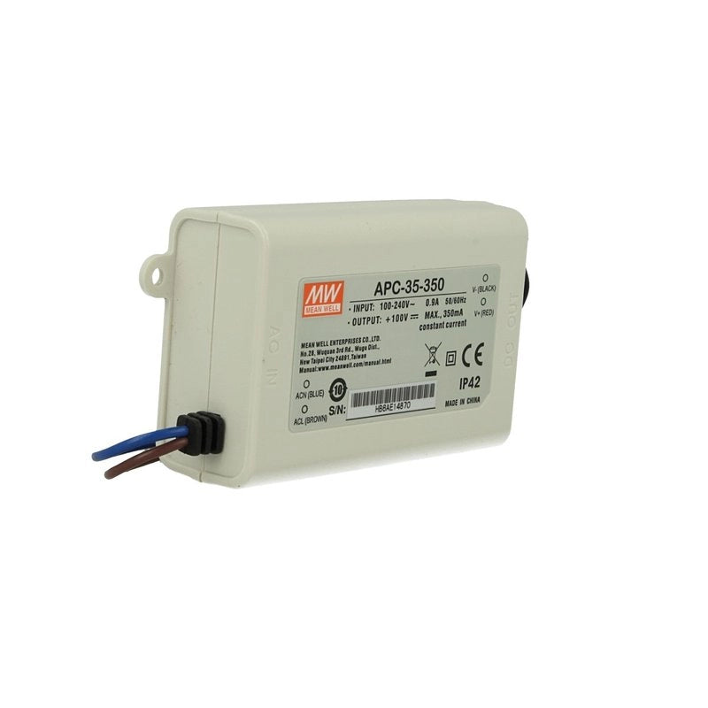 Led Driver CC MW MEAN WELL Serie APC Trasformatore Corrente Costante IP42 (350mA 28V-100VDC 35W)