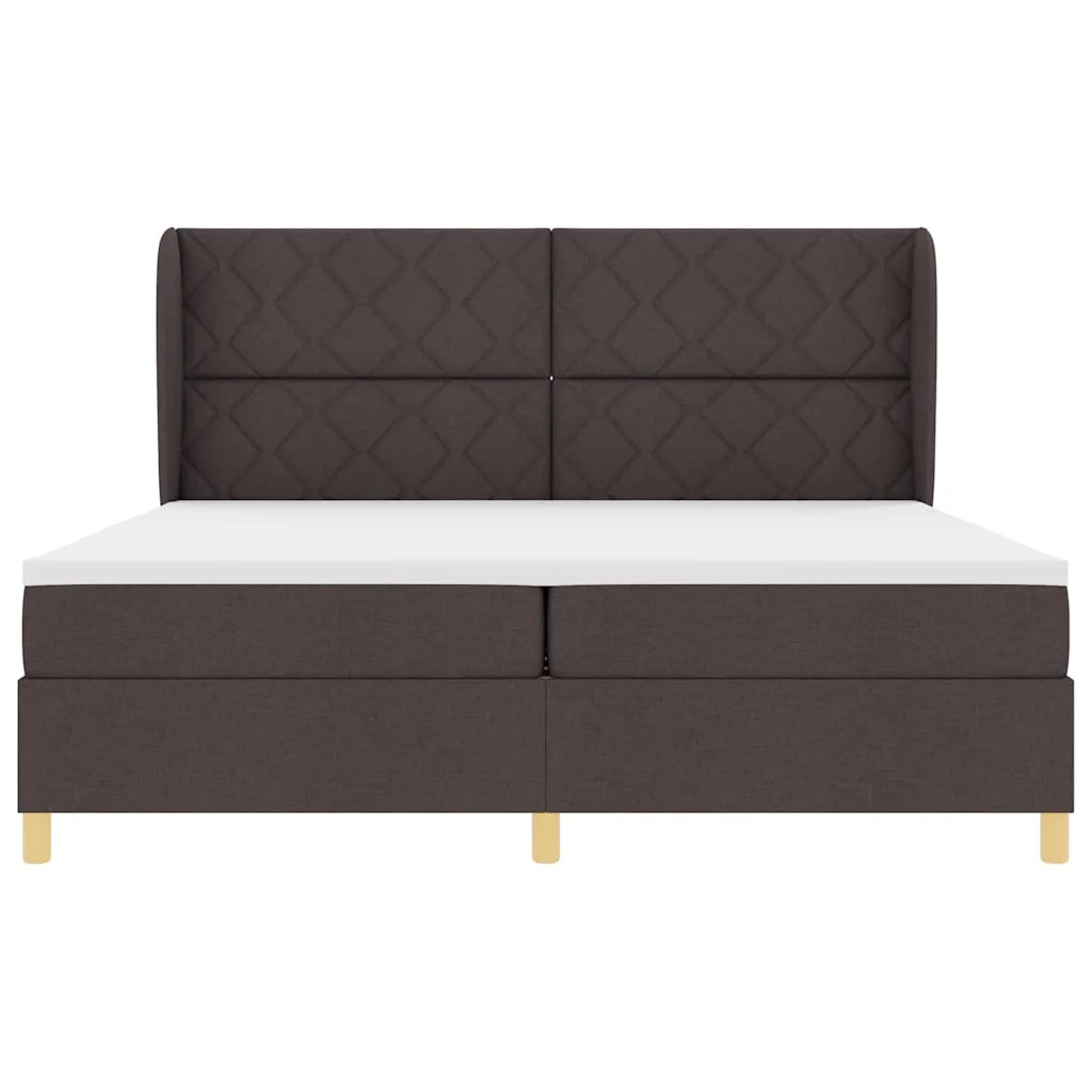 Letto a molle con materasso Marrone Scuro 200 x 200 cm Tessuto 3340840