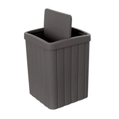 Pattumiera bagno antracite in plastica 10 lt con coperchio basculante Buzz
