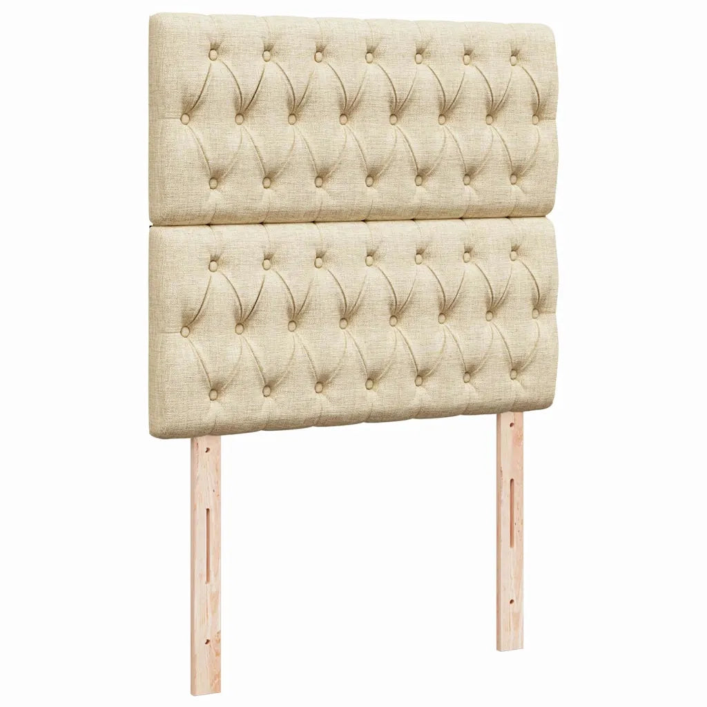 Struttura Letto Pouf con Materasso Crema 100x200 cm in Tessuto 3314070