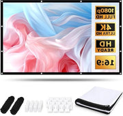 Schermo da Proiezione Opieggibile Portatile Canvas-100 pollici - Cinema Domestico Riunioni Esterno - 16:9 Schermo HD da Casa Scuola Schermo da Proiezione