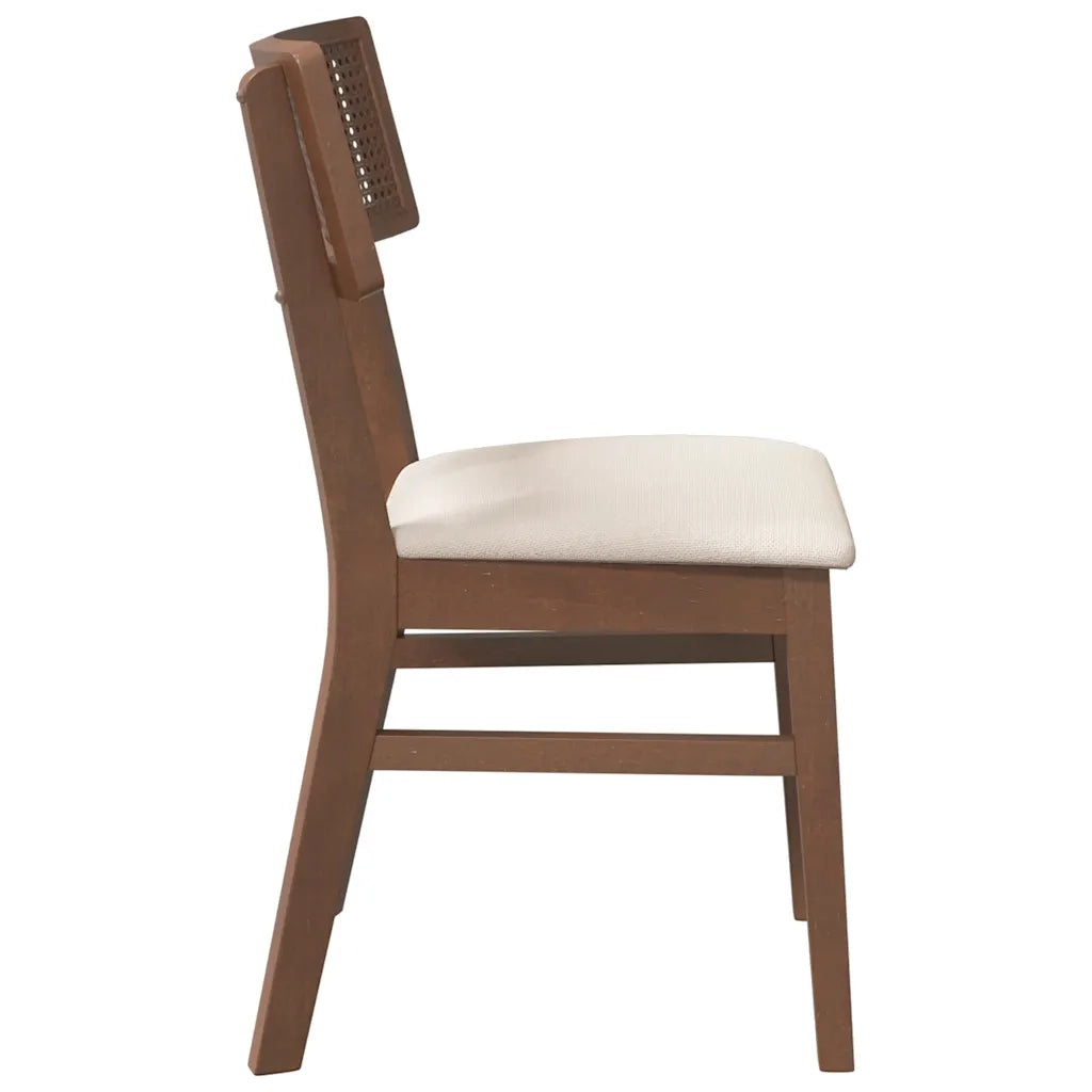 Sedie da Pranzo con Cuscini 2pz Marrone Legno Massello di Hevea 4102461