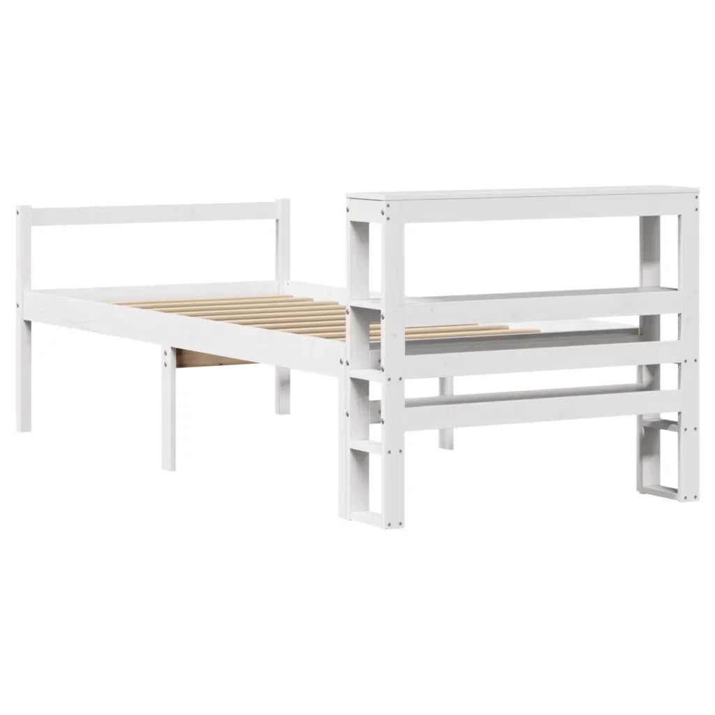 Letto Anziani con Testiera Bianco 90x190 cm Legno Massello Pino 3305852
