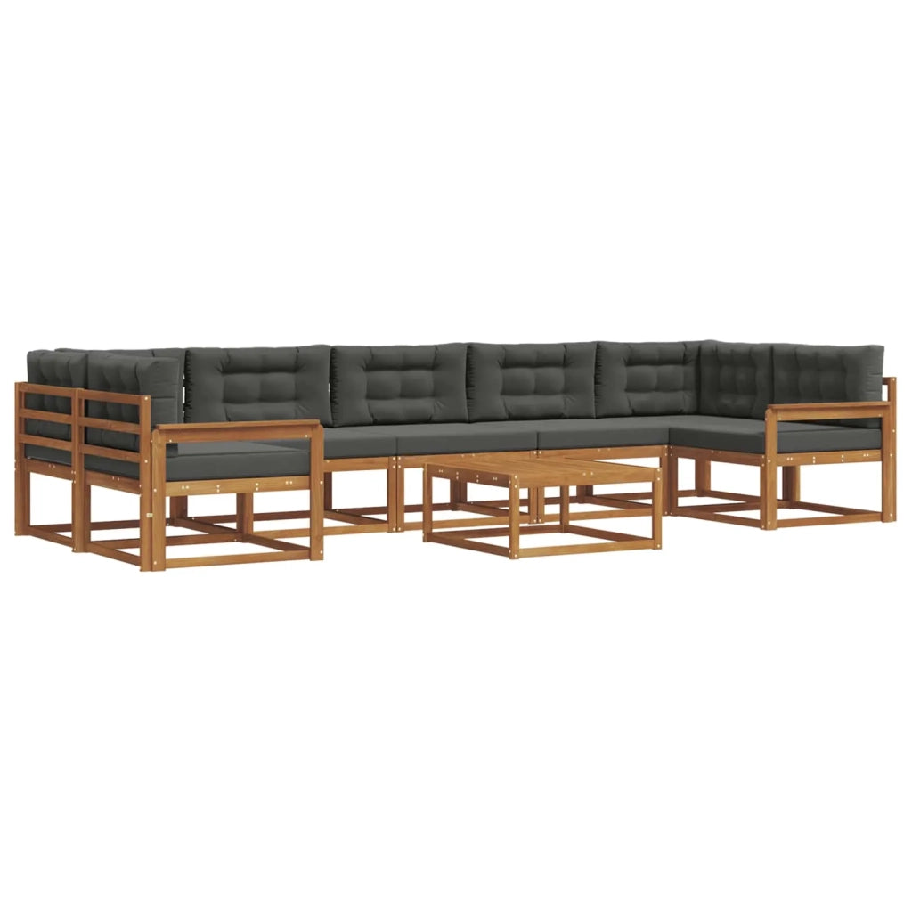 Set di divani da esterno con cuscino 8 pcs Naturale e Antracite 3367325