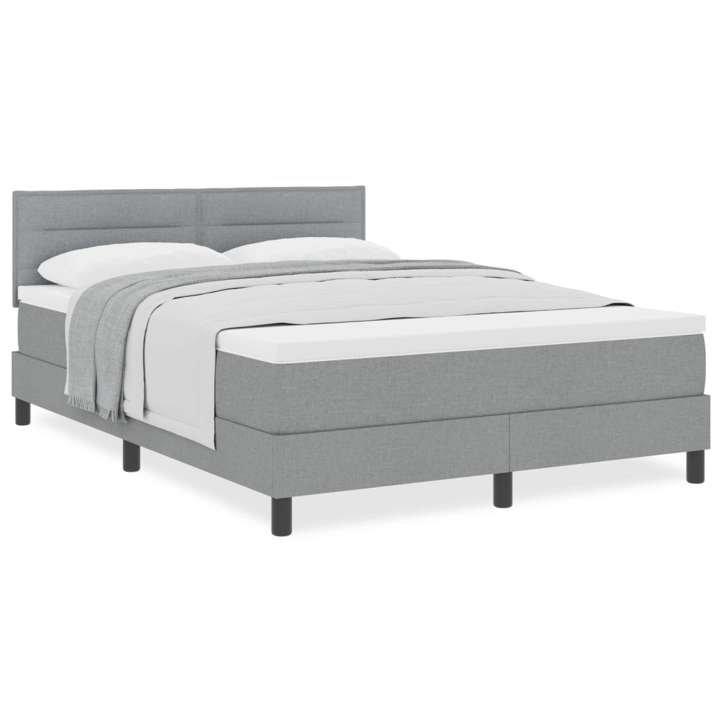 Letto con Box Spring con Materasso Grigio Chiaro 140x200 cm Tessuto