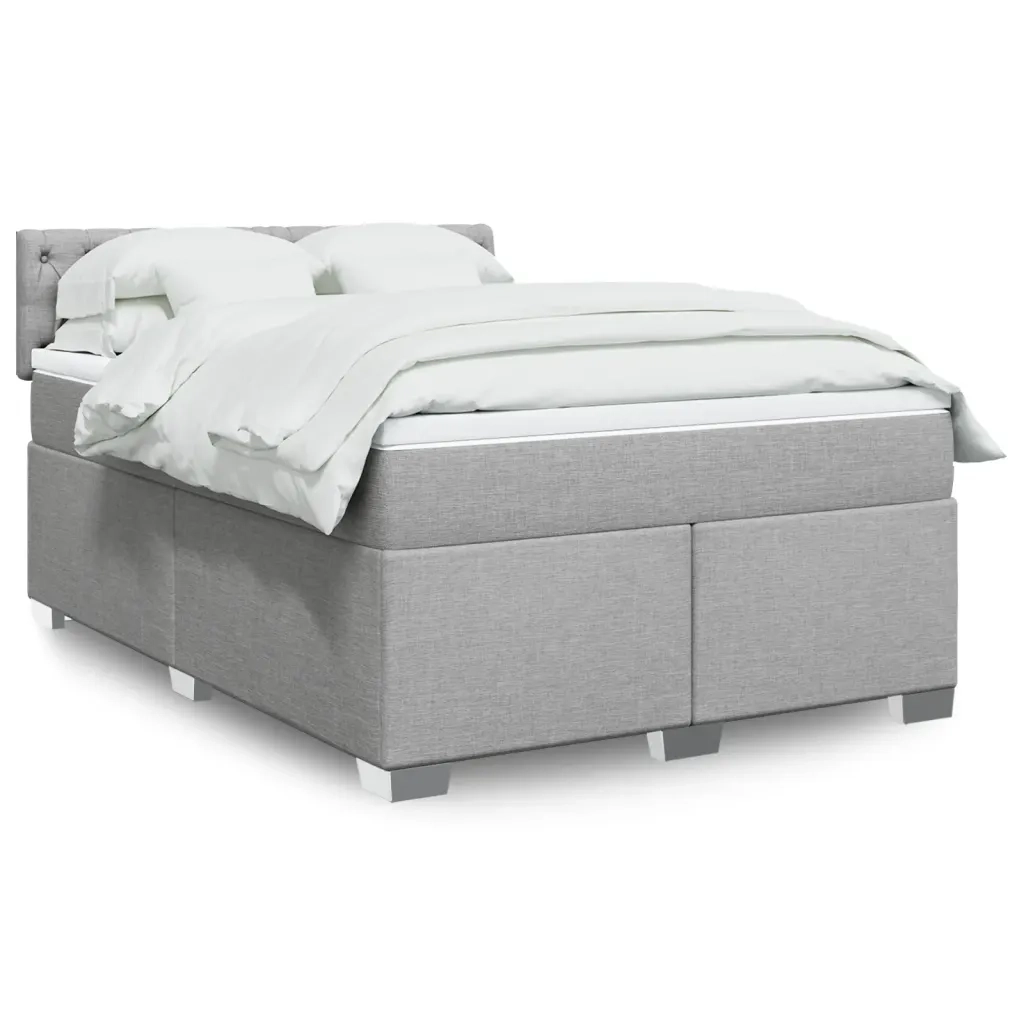 Giroletto a Molle con Materasso Grigio Chiaro160x200 cm Tessuto 3288246