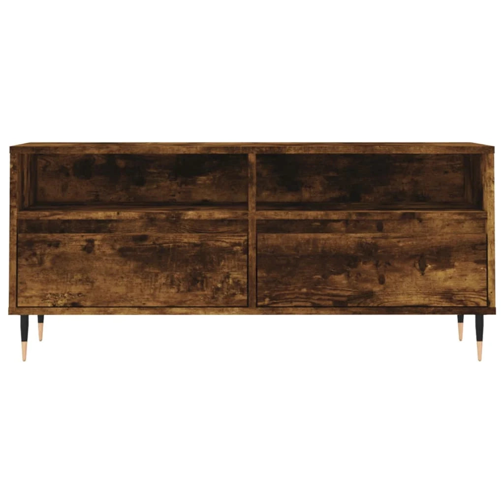Mobile TV multimediale scaffale TV credenza mobile TV sala da pranzo soggiorno camera da letto rovere affumicato 100 x 34,5 x 44,5 cm legno ingegnerizzato marrone 02_0027257