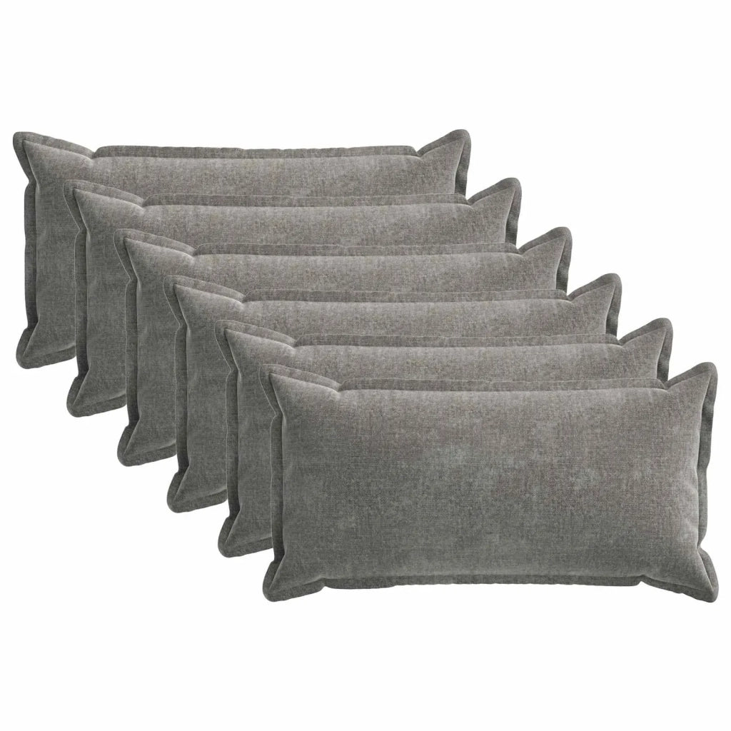 Federa 6 pz HOUTEN Grigio Scuro 40 x 70 cm Tessuto Chenille 917853