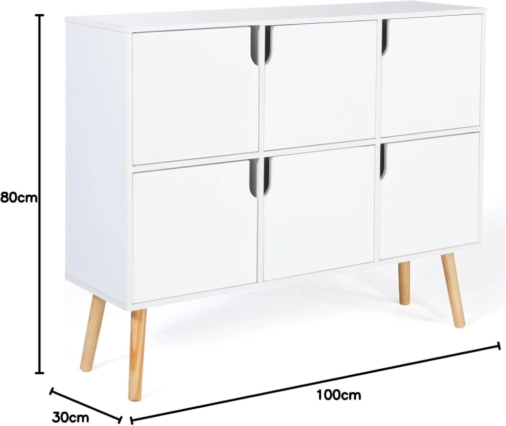 Libreria cubo per bambini in legno bianco con 6 scomparti EMMIE