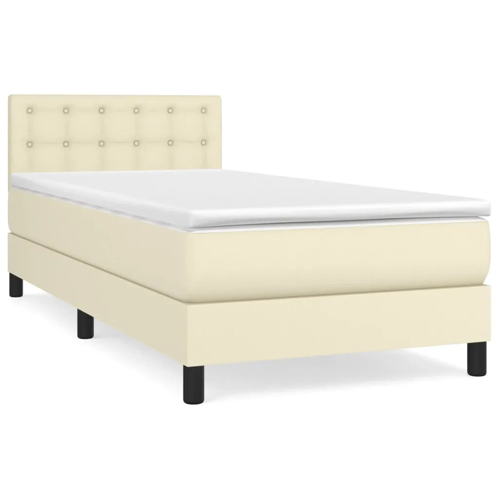 Giroletto a Molle con Materasso Crema 90x200 cm in Similpelle cod mxl 63460