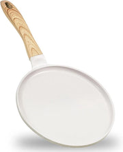 Pannello per frittelle in granito da 28 cm con manico in bakelite - adatto a tutti i fornelli e piastre a induzione - PFOA libero - beige