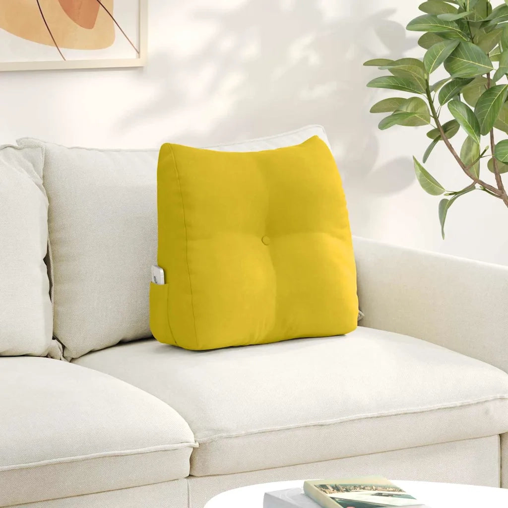 Cuscino per Schiena Giallo 45 x 24 x 50 cm Velluto