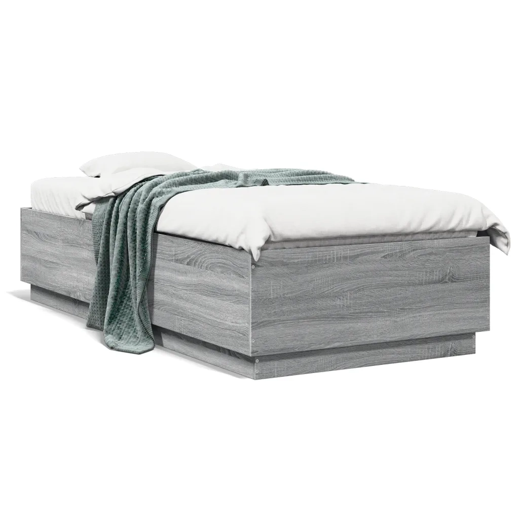 Giroletto-Struttura Letto Grigio Sonoma 90x200 cm in Legno Multistrato 423324