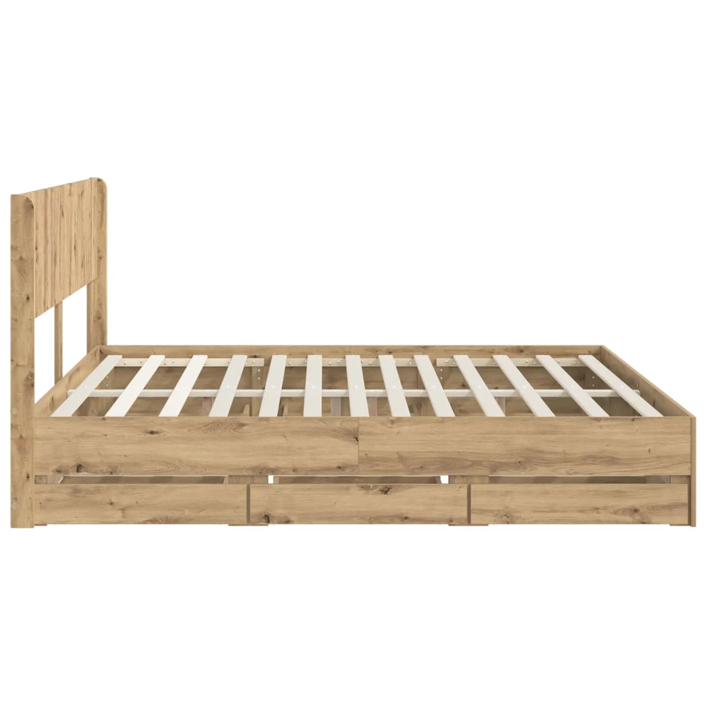 Struttura del letto con stoccaggio e testata Artisan Oak 3445826