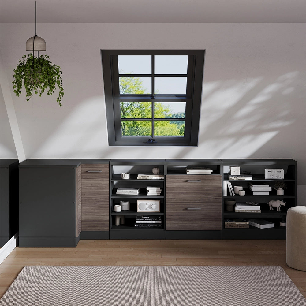 Mobile sottotetto Mobile angolare Rion Grigio nobile/Antracite 75.6 x 83.8 cm con 1 porta, carcassa dell’armadio profondità 60 cm Vicco
