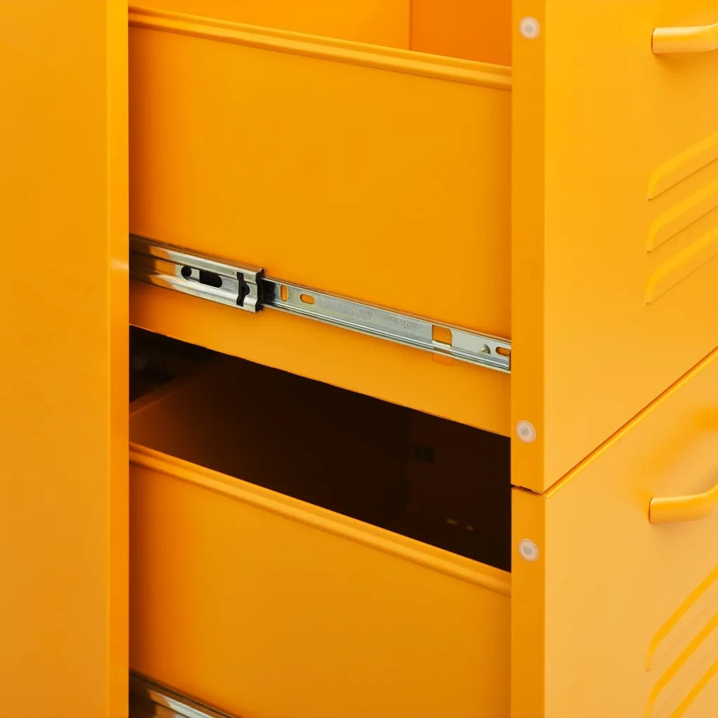 Cassettiera Giallo Senape 80x35x101,5 cm in Acciaio 336146