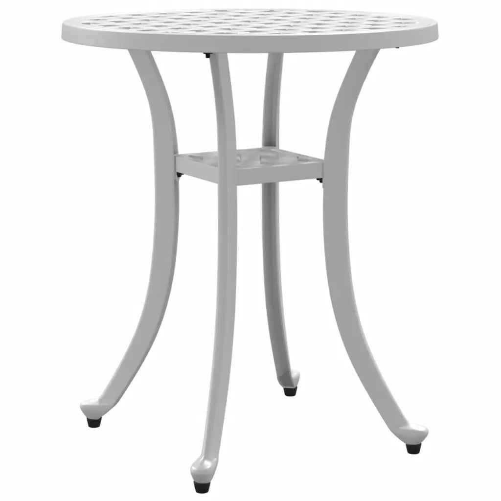Tavolo da Giardino Bianco Ø48x53 cm in Alluminio Pressofuso 4002825
