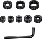 Set di forature per perforazione con testa di foratura HSS, set di 8 pezzi, diametri 3/4/5/6/8/10/12/16 mm, con chiave a stella e limitatore di profondità.
