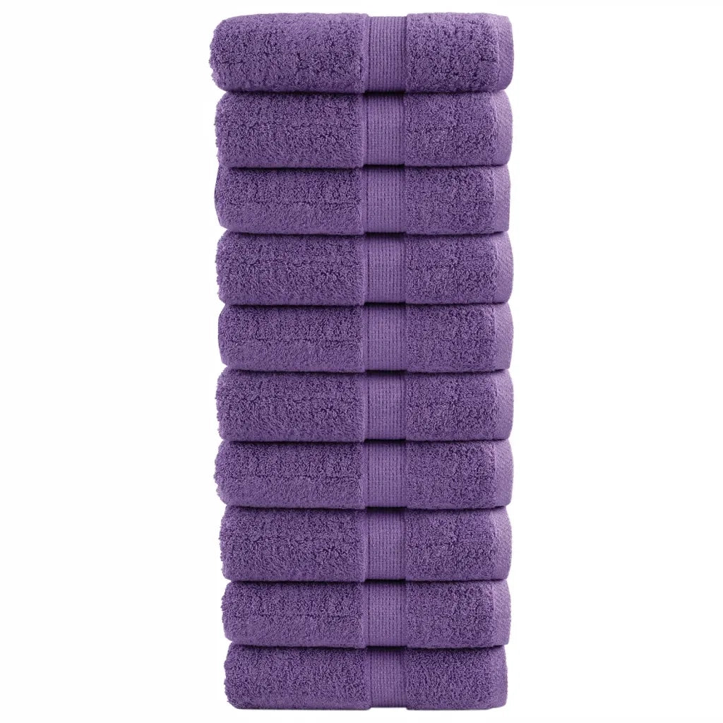 Asciugamani per Ospiti SOLUND 10 pz Viola 30x50cm 600 g/mÂ²
