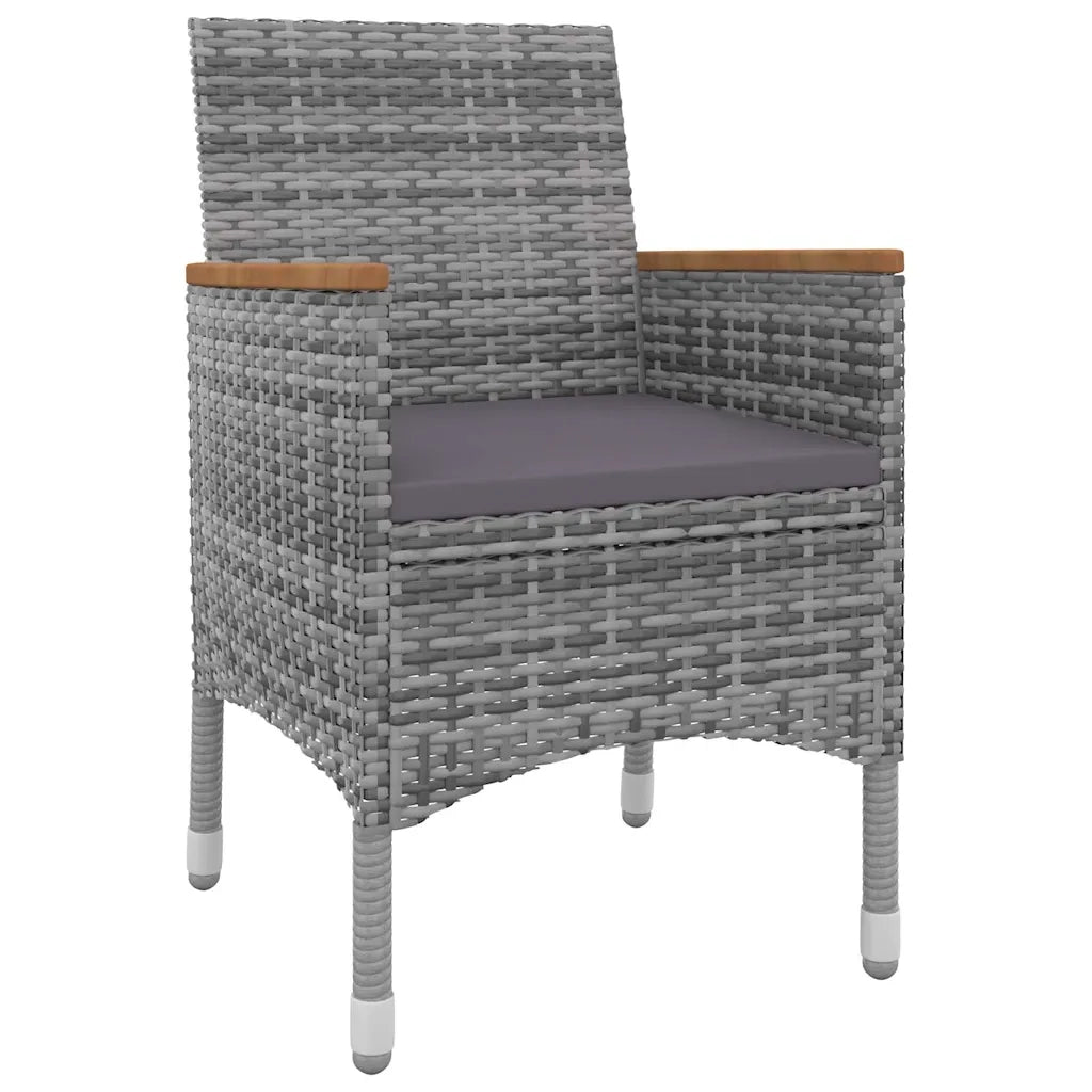 Set da Pranzo per Giardino 5 pz con Cuscini Polyrattan e Vetro cod mxl 42170