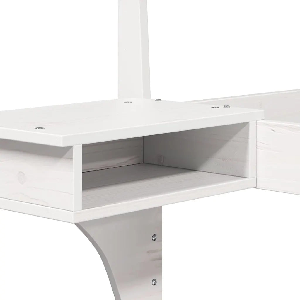 Struttura del letto Bianco 140 x 200 cm Pino massello 873446