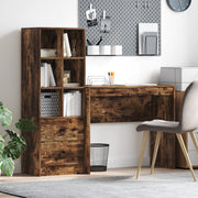 Scrivania con Stoccaggio Rovere Affumicato Legno Ingegnerizzato