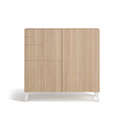 Scarpiera Herdasa effetto noce chiaro gambe bianche 87x90x27