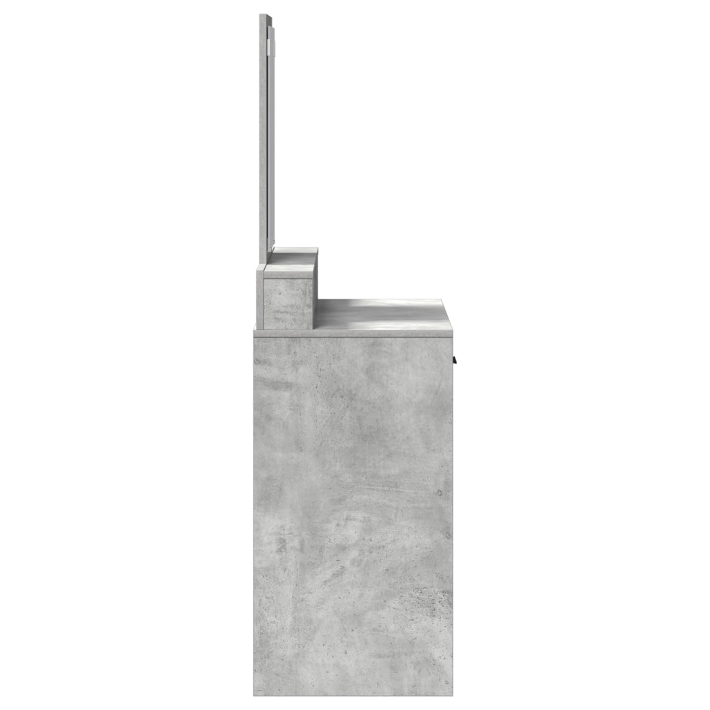 Tavolo da Trucco con Cassetti Grigio Cemento 79x41x140 cm