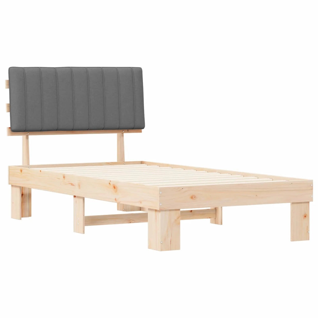 Letto con Testiera Rivestita Grigio chiaro 100 x 200 cm 877509