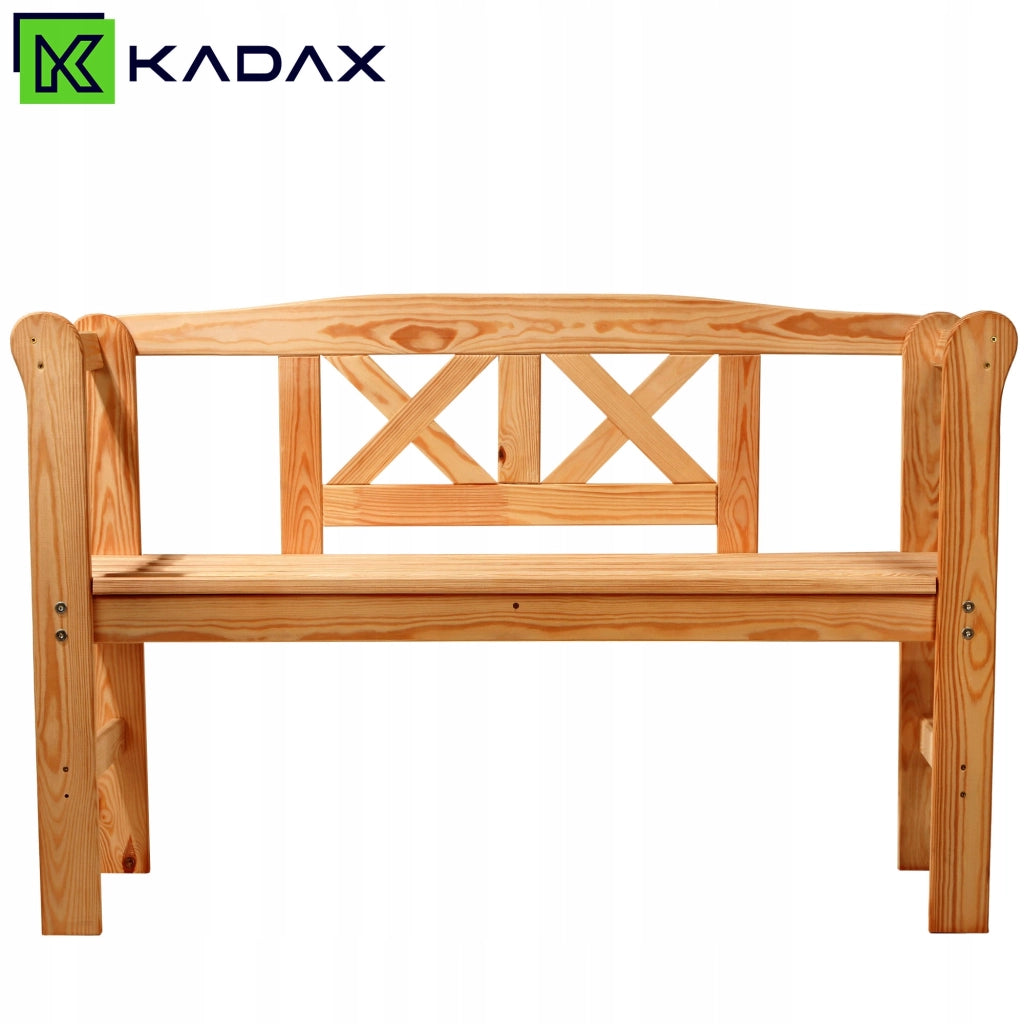Panchina da giardino in legno KADAX con schienale 119 cm Panchina da terrazza per giardino Tik