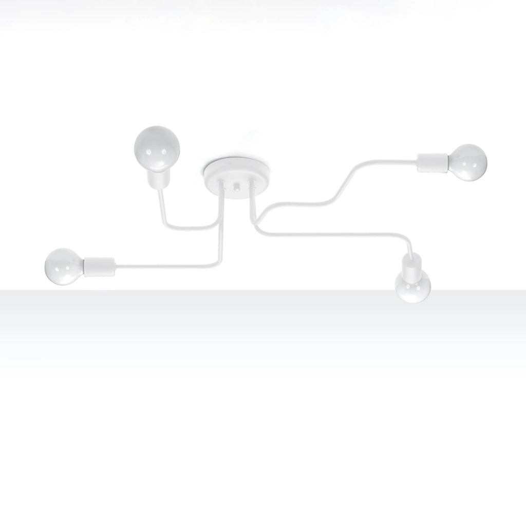 VECTOR Lampada da soffitto 4x15W LED E27 Acciaio Industriale Illuminazione moderna Bianco