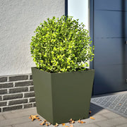 Fioriera da Giardino Verde Oliva 50x50x50 cm in Acciaio 851072
