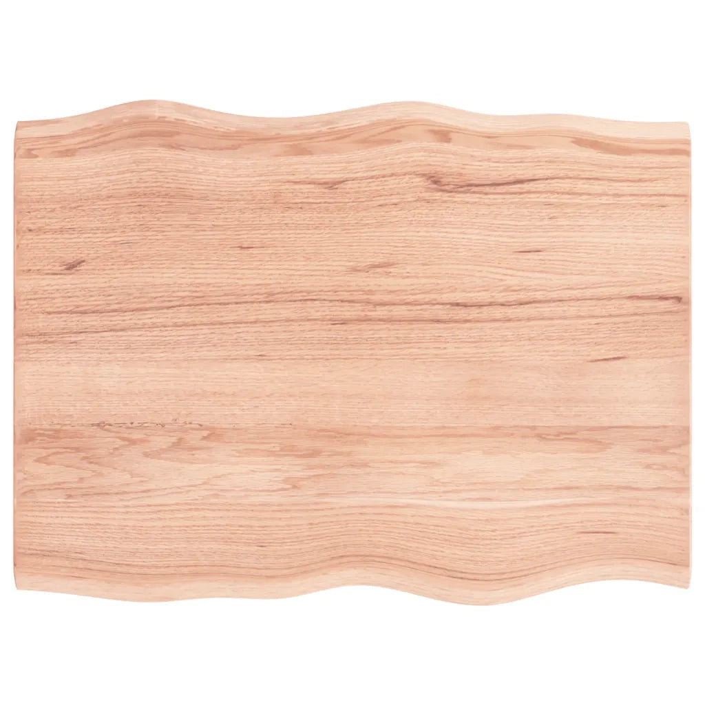 Piano Tavolo | Superficie Tavolo | Piano Scrivania Marrone Chiaro 80x60x2 cm in Rovere Non Trattato