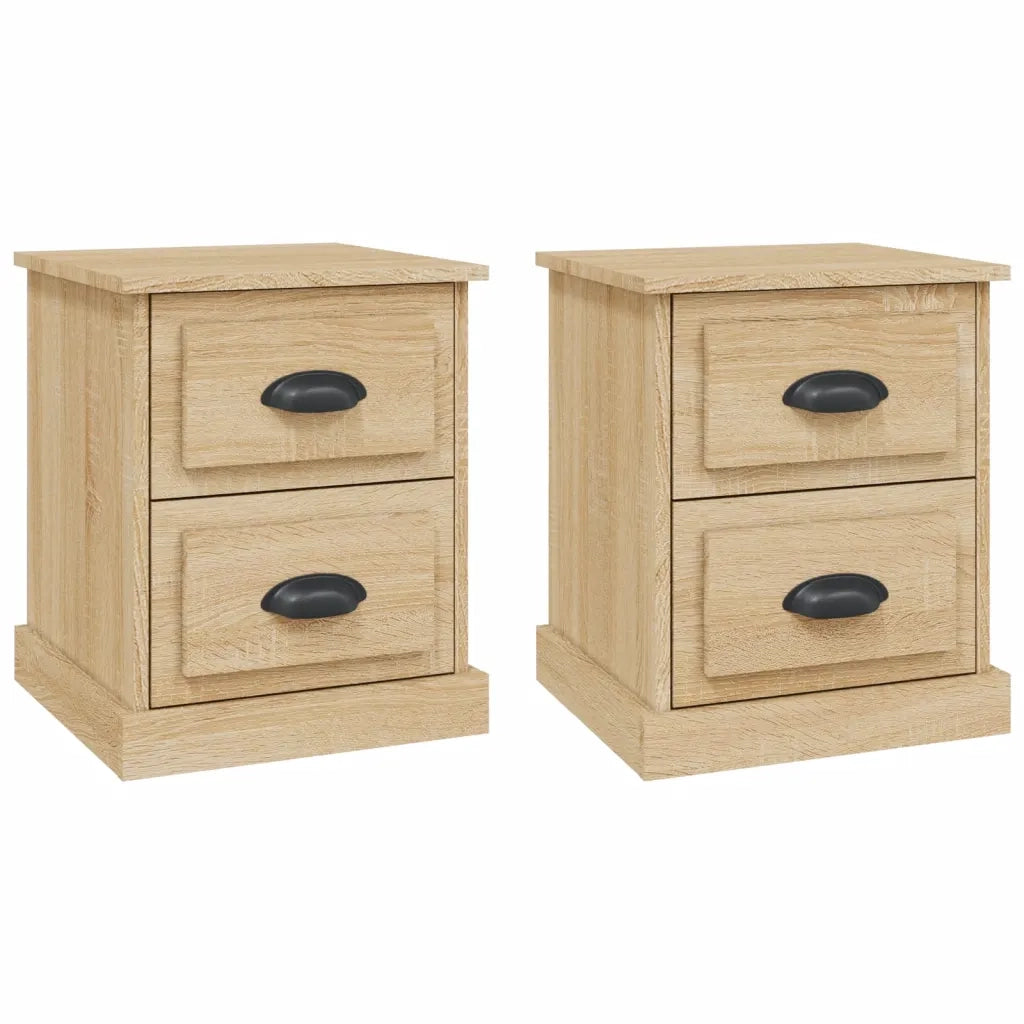 Set di 2 Comodini | Armadio da Notte | Mobiletto da notte Rovere Sonoma 39x39x47,5 cm in Legno Multistrato